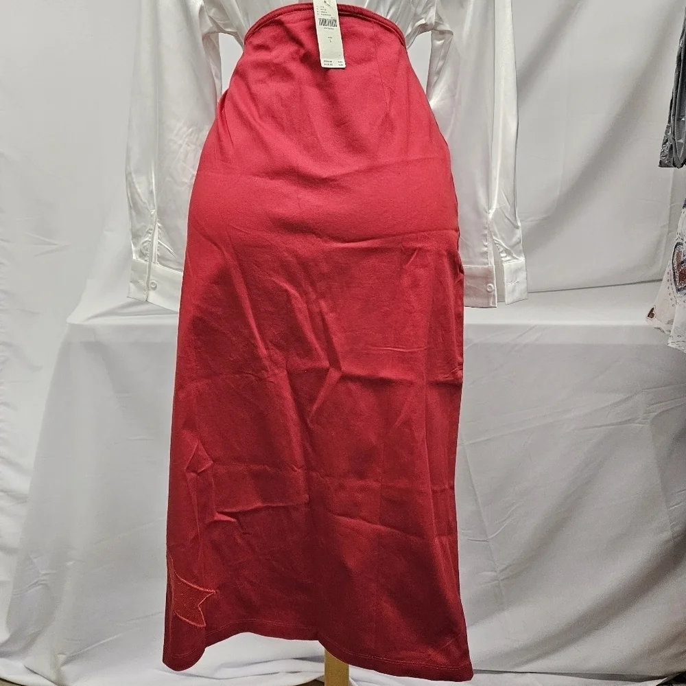 Anthropologie Maeve Bombshell Bow Midi Pencil Skirt In Red Size Large NWT
